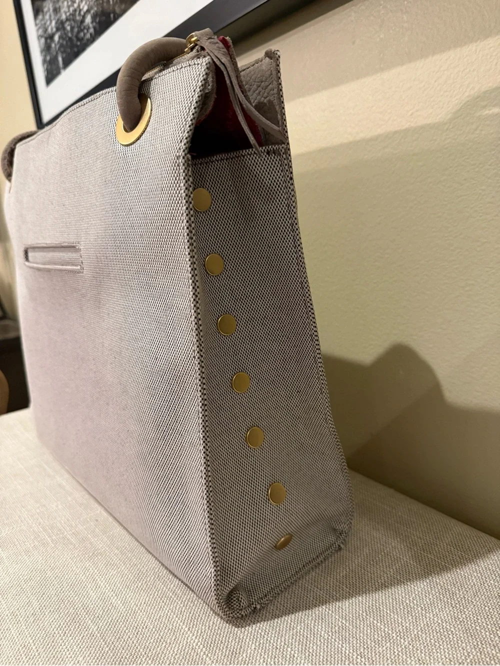 Hammitt Benjamin Professional Tote Bag | Canvas & Leather Studded Work Bag